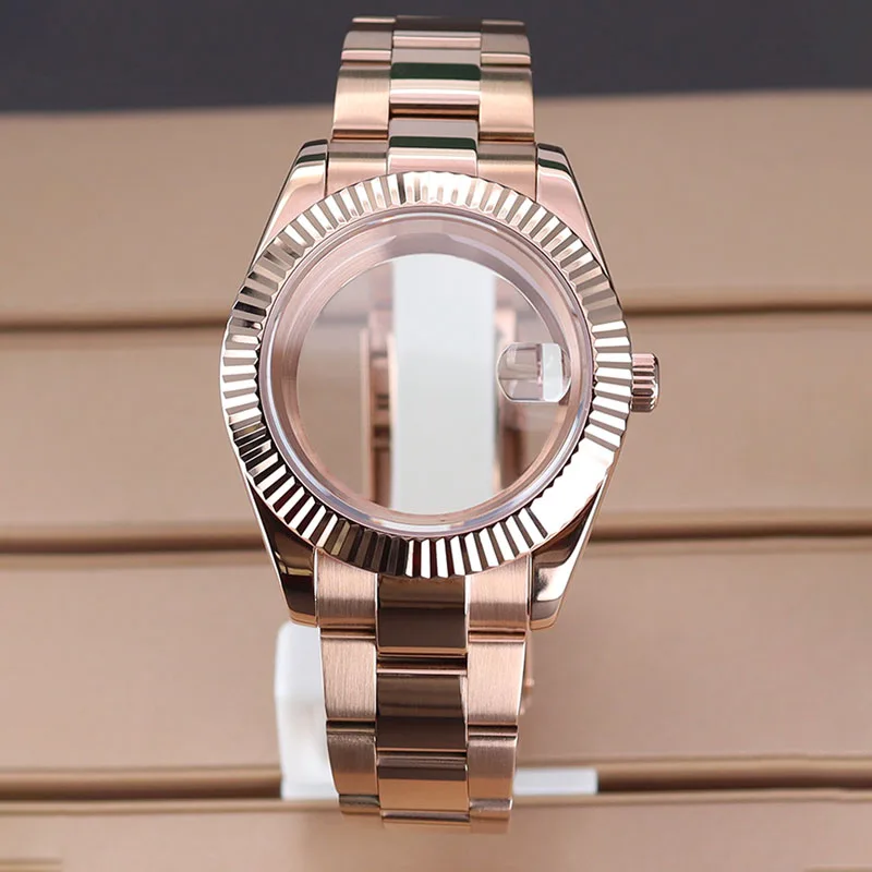 

36mm/39mm Luxury Waterproof Watch Case Sapphire Crystal Glass For Datejust NH35 NH36 NH38/34 8215 8205 Movement Glide Lock Clasp