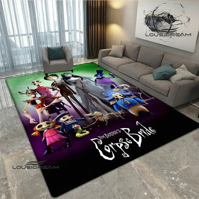 Corpse Bride Tim Burton Print Carpet Living Room Bedroom Beautiful Carpet Anti-Slip Door Mat Photography Props Birthday Gift