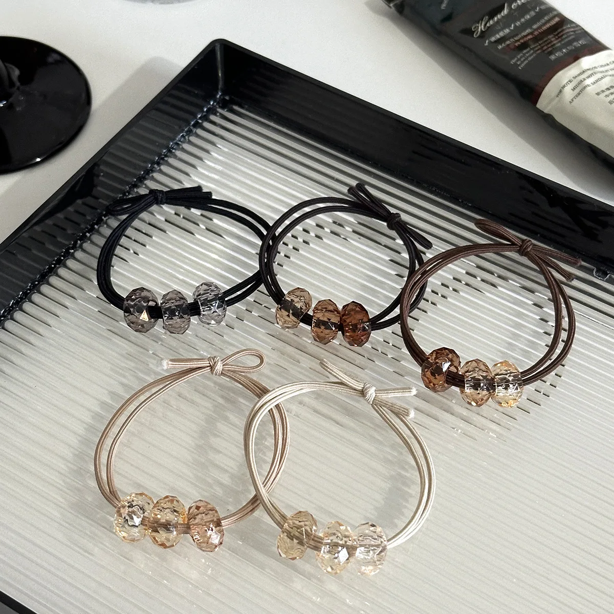 

Women's Gradient Color High Elastic Hair Loop Double Strand Simple Fashionable Versatile Hair Rope Hair Adornment Hair Band