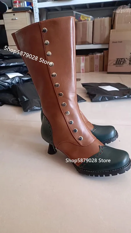 Botas cosplay de couro PU para homens e mulheres, Steampunk medieval, sapatos larp Viking pirata, festa de carnaval, botas extravagantes de cavaleiro, inverno