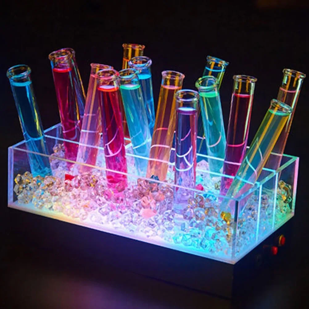 

4Pcs Pc Acrylic Colored Test Tubes Round Bottom Reusable Scientific Experiment Liquid Storage Craft School Use