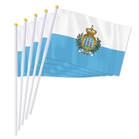 14*21cm San Marino Hand Flag, San Marinese National Hand Held Waving Small Flag World European Countries Decor Gifts