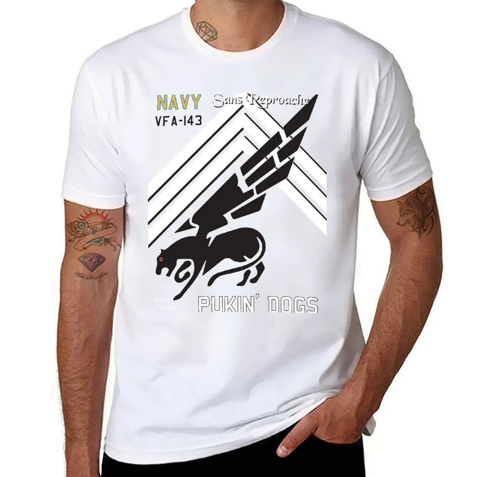 

VFA-143 The World Famous 'Pukin' Dogs' T-Shirt Street Style Casual Tee Shirt