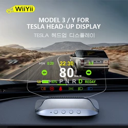 WiiYii 2022 T3 Sync araba bilgisi Tesla modeli 3 HUD Head-up ekran Handtaschen MPH KMH hız alarmı dönüş sinyali aksesuarları