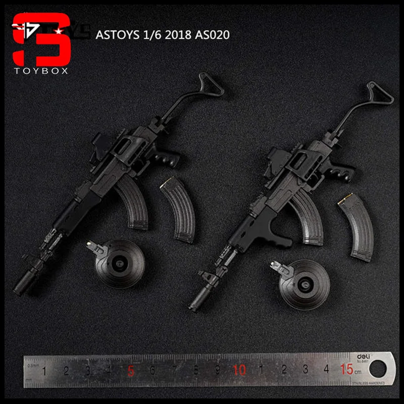 ASTOYS-Figurines d'action AK47 DulBlack pour hommes et femmes, accessoires de scène d'armes, poupées de corps, échelle 1/6, AS020, Fit 12