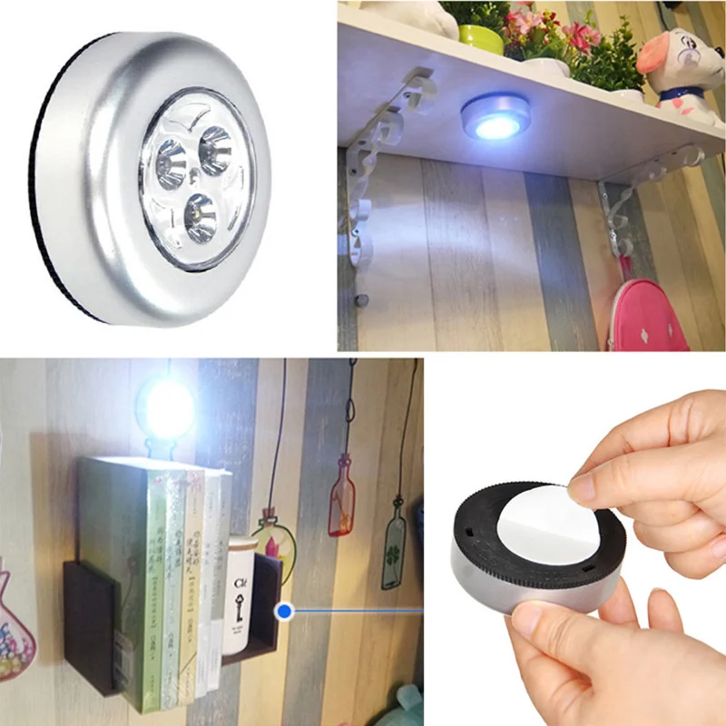 30pcs 3led Car Trunk Touch Light Reading Light Emergency Night Light Wardrobe Decoration Led Light 45g