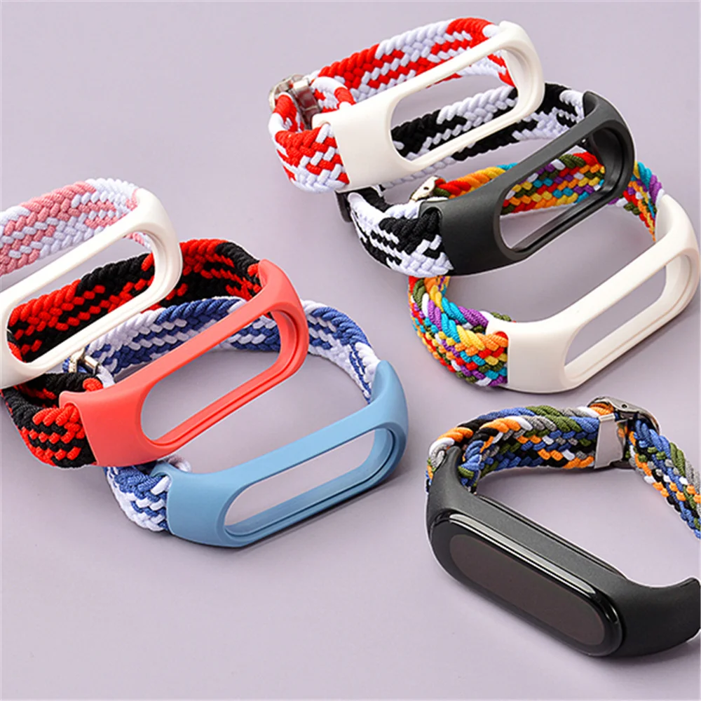 Adjustable Elastic Strap For Xiaomi Mi Band 7 6 5 4 3 Comfortable Fabric Bracelet Miband 7 Wristband for Mi Band 6 5 4 Correa