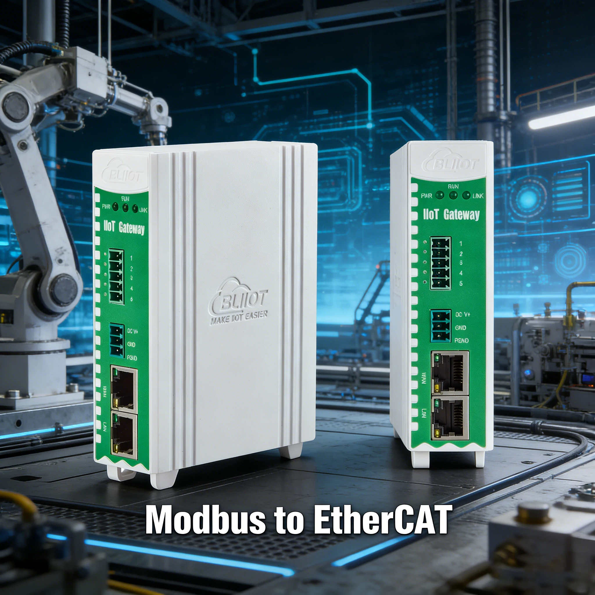 

BLIIOT Modbus to EtherCAT Protocol Converter Industrial Protocol Gateway RS232/RS485 serial ports.