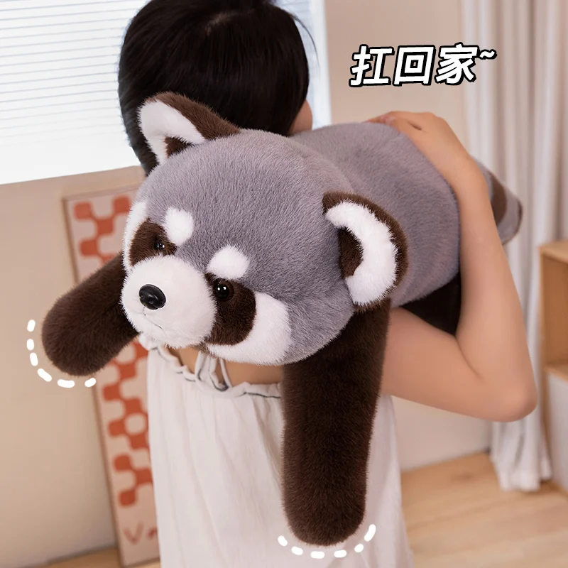 45~80cm Simulation Wild Animal Models Toy For Christmas Gift Cute Real Life Like Gray Raccoon Plush Toy Doll