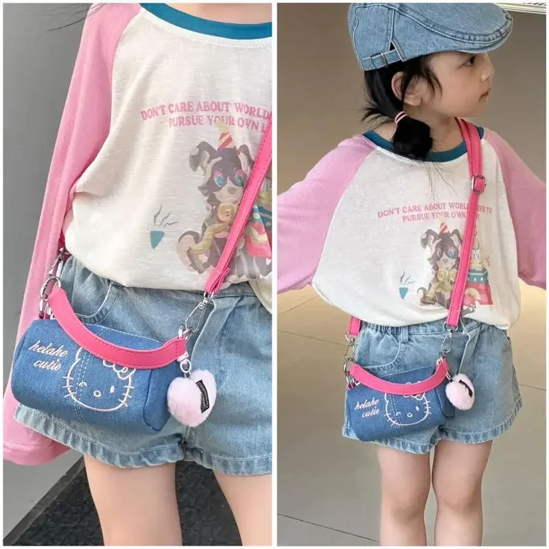 مرحبا كيتي الربيع والصيف جديد سعة كبيرة Crossbody تحمل حقيبة اليد Hellokitty لطيف ريترو الكتف حقيبة ساعي هدية