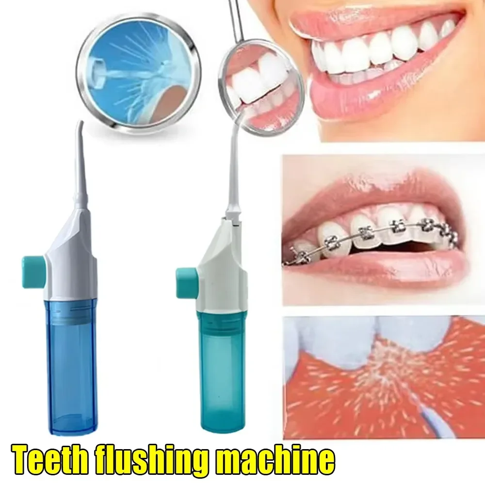 Household Manual Oral Irrigator Portable Travel Water Flosser Lightweight Compact Teeth Cleaning Device No Power Needed Hand