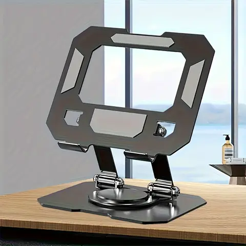 블랙 마그네틱 메탈 스탠드 360 ° 7-21.5인치 휴대용 모니터, iPad 및 iPhone 디스플레이용 회전식 홀더, 안정적인 3KG 브래킷 10 새로운 태블릿 스탠드, 수직 데스크탑 라이브 스트리밍 지원 스탠드, 다기능 스탠드, 레시피 스탠드, 조절 가능한 스탠드