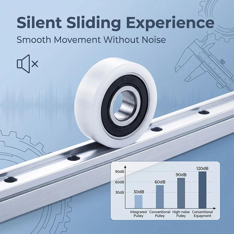 8pcs POM Bearing Plastic Coated Roller 5*22*7 BS62522-7 5MM Hole 22mm Diameter Doors & Windows Guide Pulley Wheel 5X22X7
