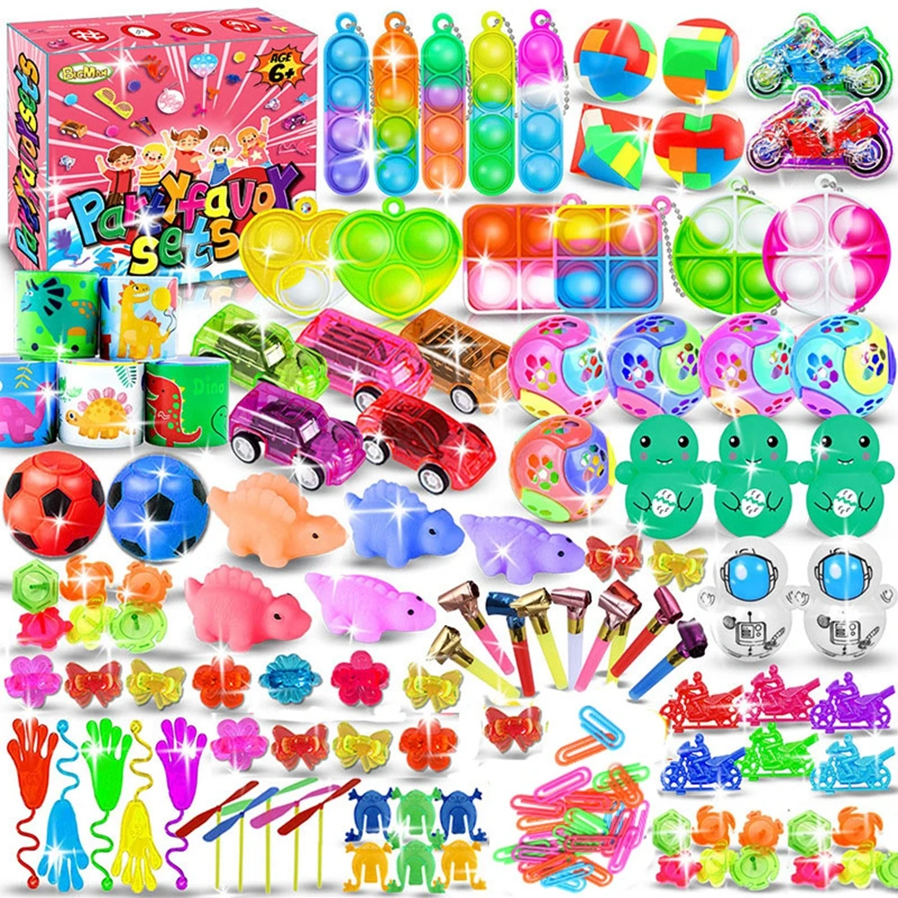 150PCS for Kids Adult Fidget Sensory Toys Set Party Favors Small Mini Bulk Toys Party Gifts Carnival Set with Storage Box