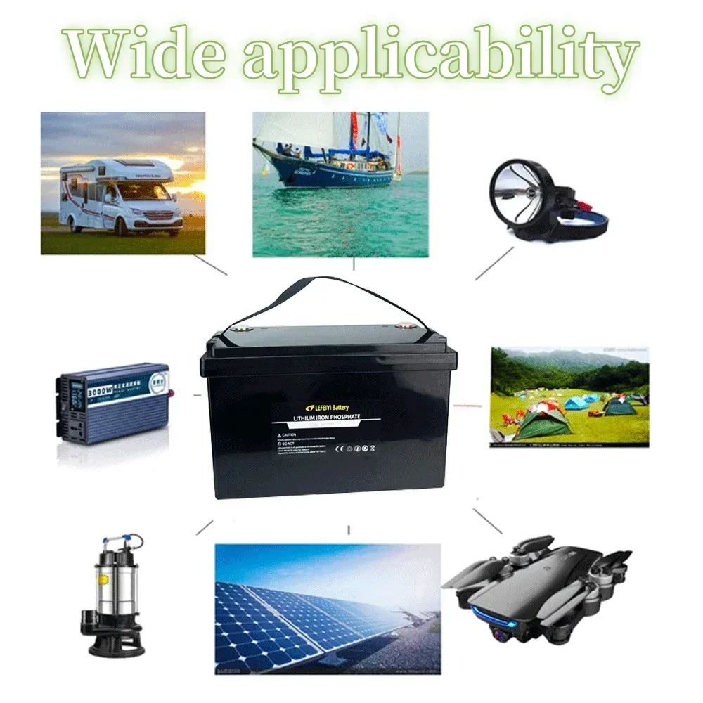 New 12V 150Ah LifePo4 Battery 12.8V Rechargeable Battery Built-in BMS Lithium Iron Phosphate Solar Cell tools