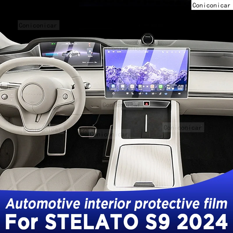 

For STELATO S9 2024 Car Interior Center Console Transparent TPU Protective Film Anti-scratch Repair Film Accessories