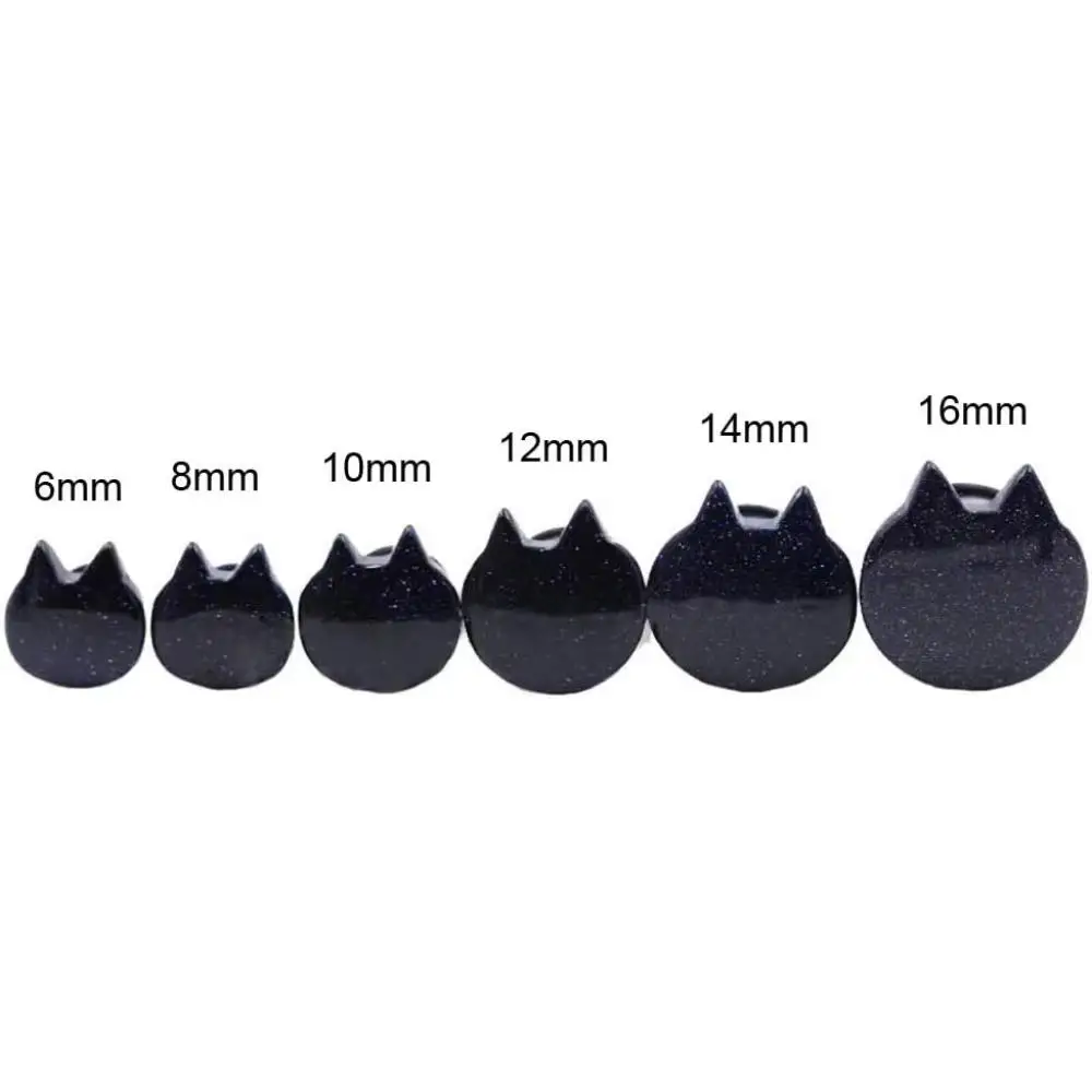 1/2 Pairs Cat Head Opalite Created Simple Stone Ear Tunnels Plugs Stretchers Expander Body Piercing Jewelry For Men and Women