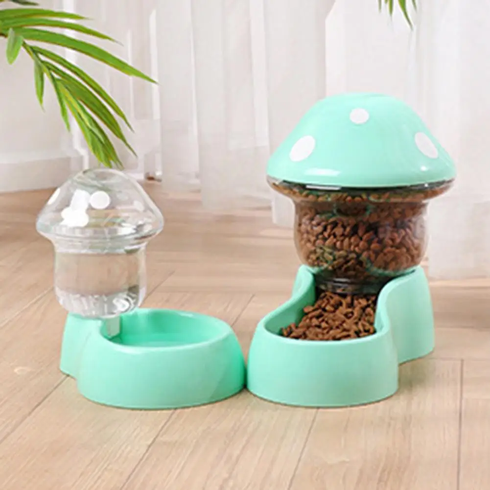 

1.8L Automatic Pet Feeder Water Fountain Mushroom Shape Large Capacity Cat Dog Food Dispenser Pet Supplies