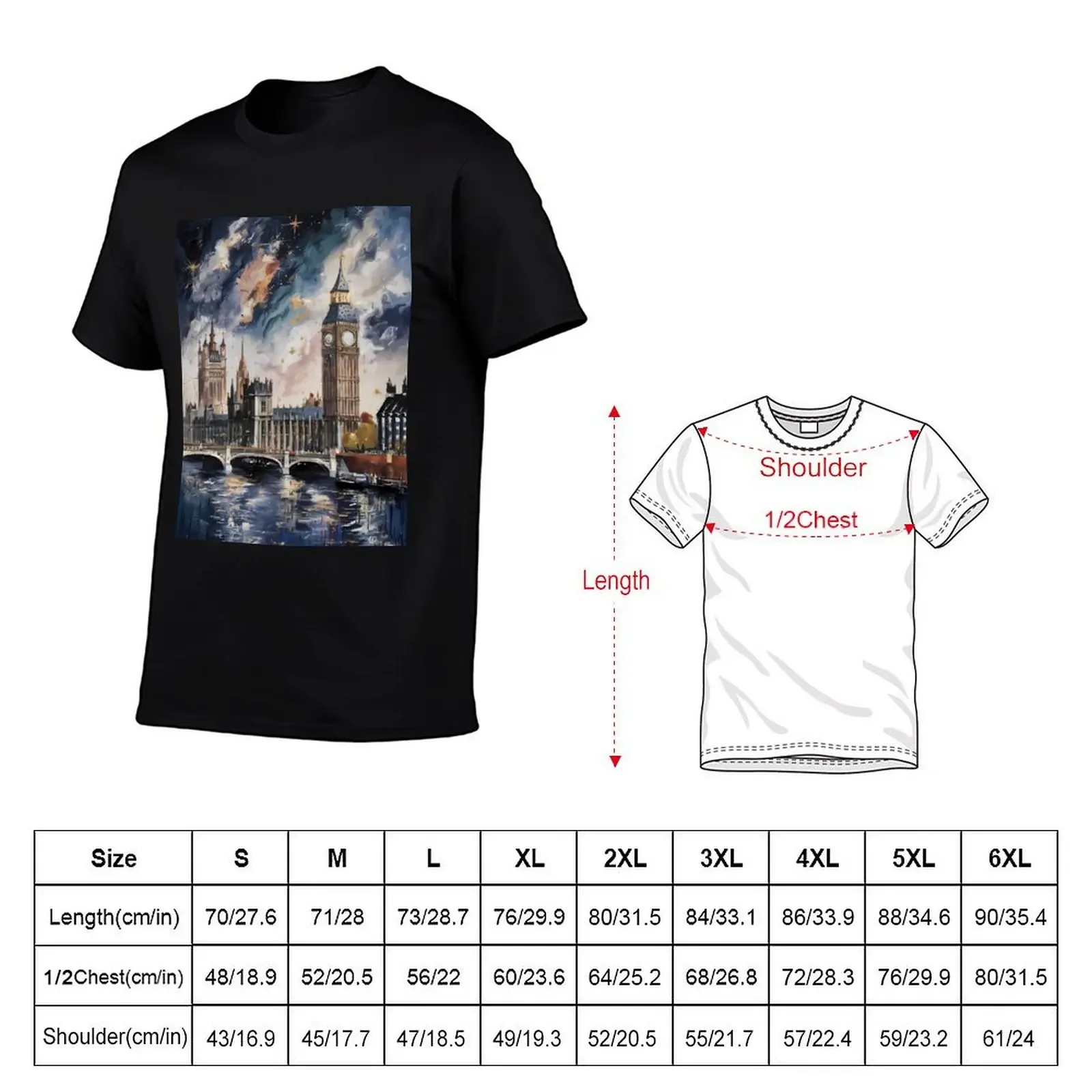 London T-Shirt oversized graphic tee summer top fruit of the loom mens t shirts