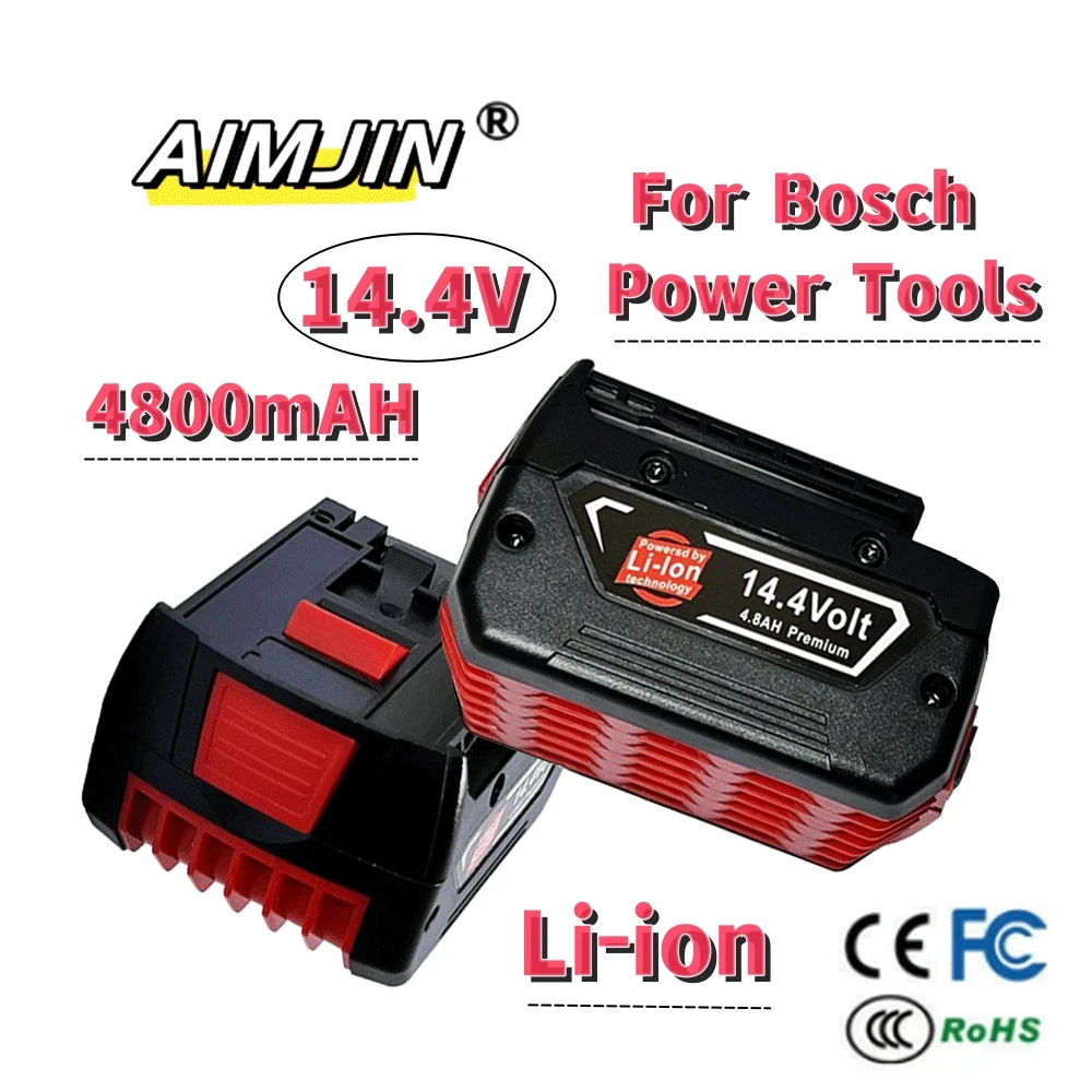 

14.4V BAT614 4800mAh Replace Li-ion Battery Pack for Bosch Electric Drill Screwdriver BAT607