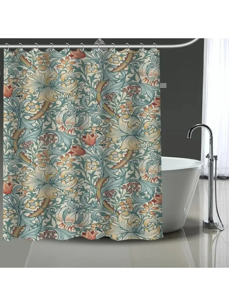 Rideau de bain en Polyester à motif personnalisé William Morris Art, 180x180cm, rideaux de douche, bricolage, écran de bain imprimé pour salle de bain