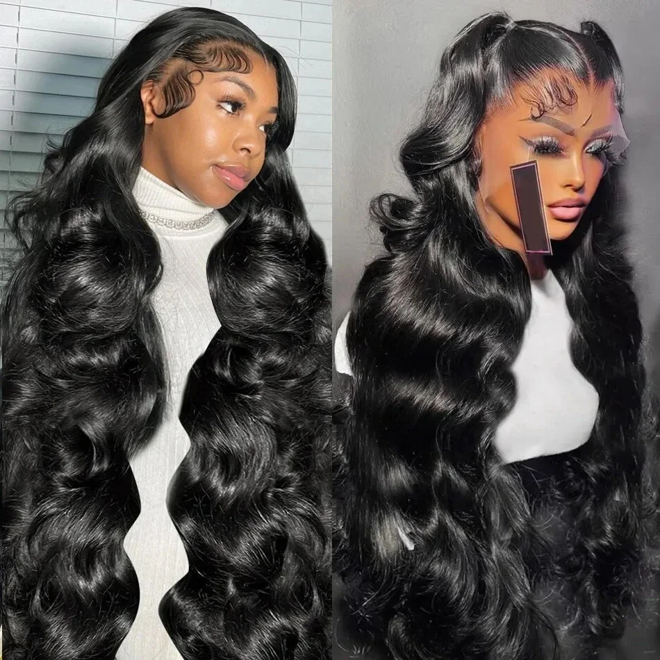 13x6 13x4 Transparent Body Wave Lace Frontal Human Hair 30 Inch 4x4 Lace Closure Wigs Pre Plucked For Women Brazilian Remy Hair