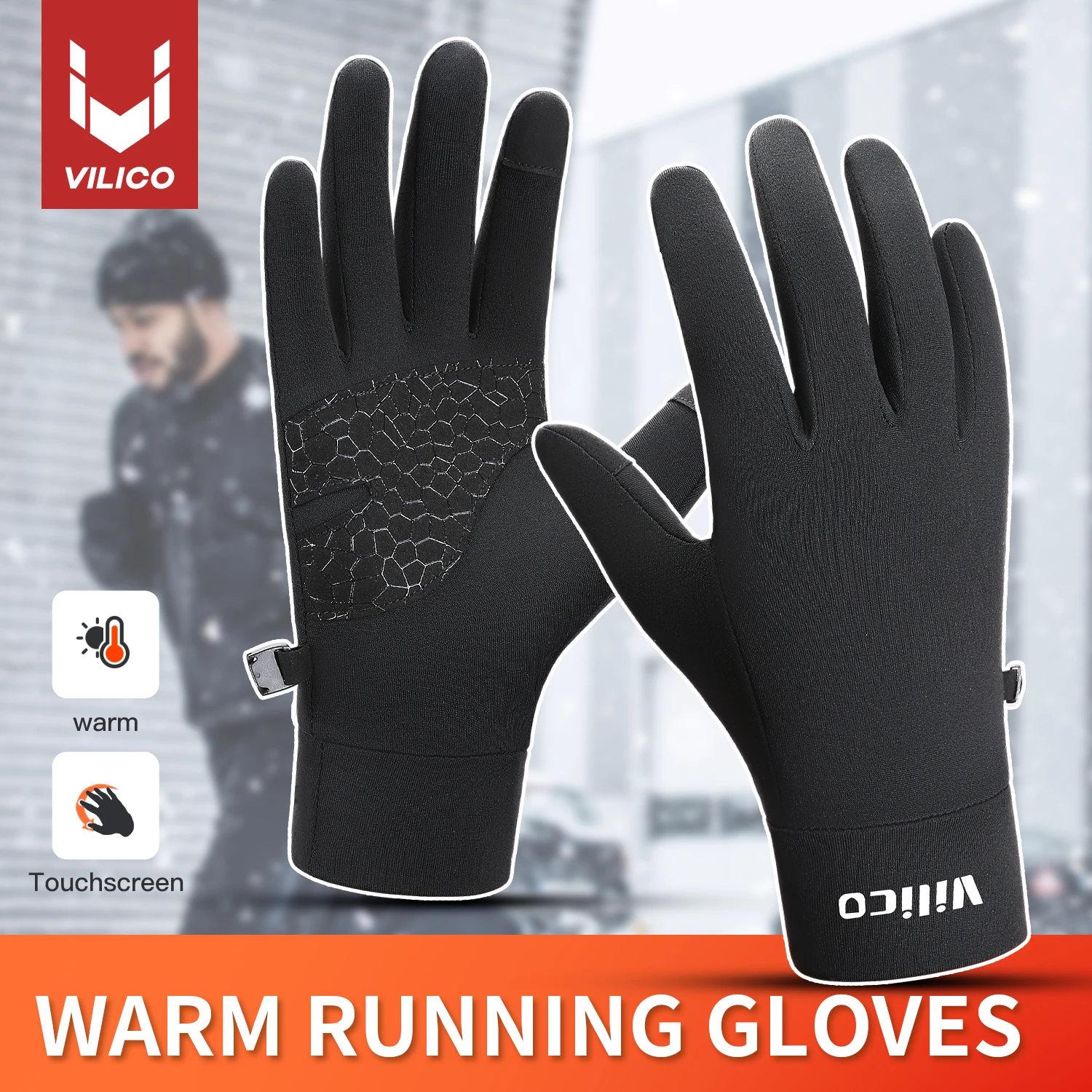 1 Paar warme Winter-Laufhandschuhe für Männer und Frauen, Touchscreen-fähige, rutschfeste Handschuhe für Radfahren, Joggen und Outdoor-Sportarten