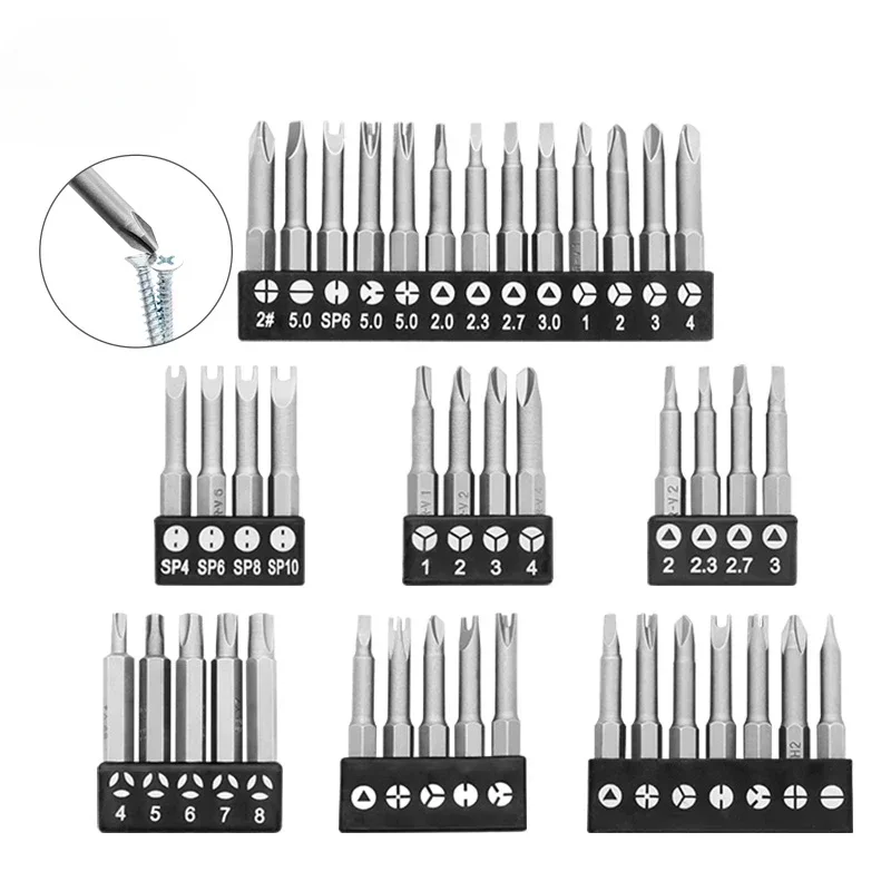 4/5/7/13PCs Special-shaped Screwdriver Bits Slotted Phillips Triangle Magnetic Batch Head Inner Cross Three Points Screwdrivers