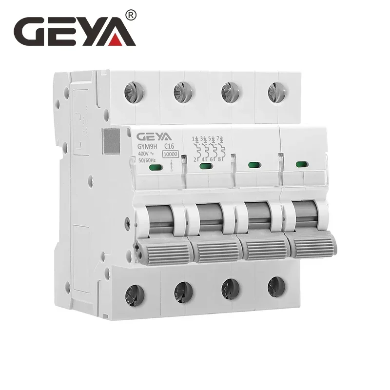 GEYA GYM9H 4P 10KA High Breaking Capacity MCB Din Rail Mini Circuit Breaker 6A-63A AC Type Factory Direct Manufacturer