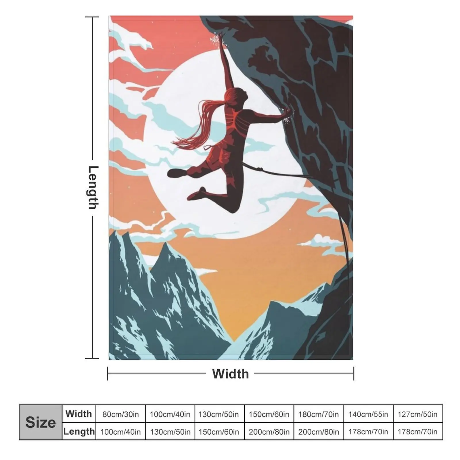 Climbing Girl Vector Art Throw Blanket Thin Luxury Designer christmas decoration Polar Blankets