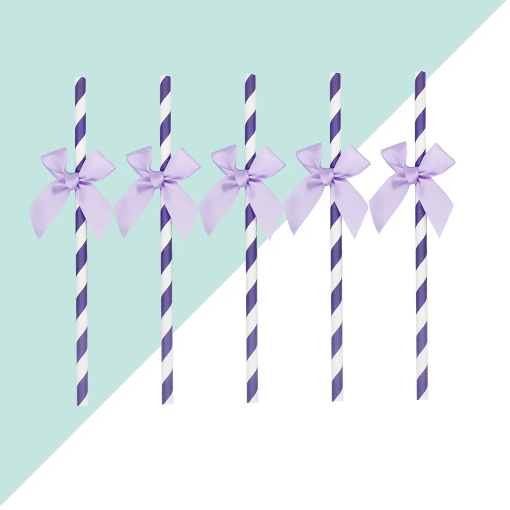 

Birthday Cake Decorative Straws Bow-tie Drinking Bowknot Paper Party Supplies Cocktail