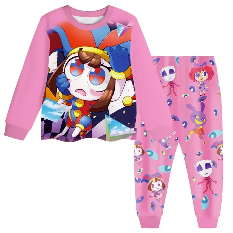 The Amazing Digital Circus Pajamas Kids Pomni and Jax clothes Set Boys Girl Top pant Sets Toddler Clothing Baby Clothes