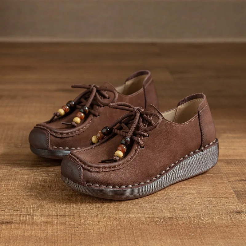 

Retro Luxury Women's Shoes Handmade Genuine Leather Casual Shoes for Woman Fashion Chunky Sneakers Designer Shoes Zapatos Mujer