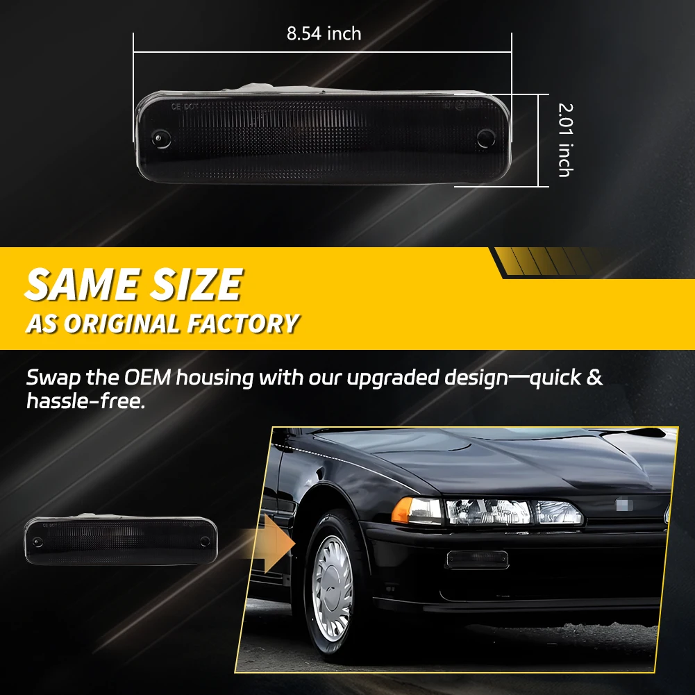 2Pcs For 1990 1991 Acura Integra Front Turn Signal Light Parking Light DRL Light Turn Warning Light Cover No Bulb/Socket ﻿