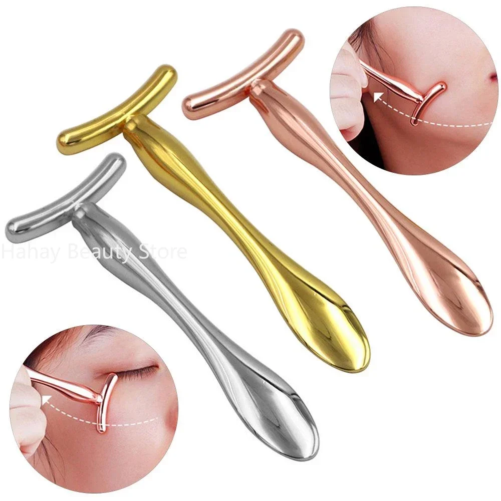 1Pcs Metal Eye Cream Applicator Roller Tool, Face Lifting Facial Massager Thin Face Magic Stick for Reducing Puffiness Wrinkle