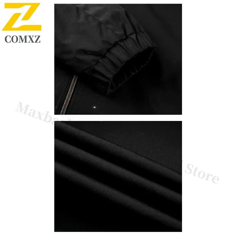 New Trendy Baseball Jacket Men's Stand Collar Business Casual Windproof Coat Resistant Spring Autumn Minimalist Office Coats