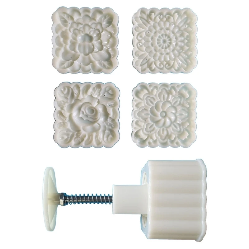 

Hand Pressure Flower Fondant Mooncake Mould Press Cookie Cutters Baking Tool Drop shipping