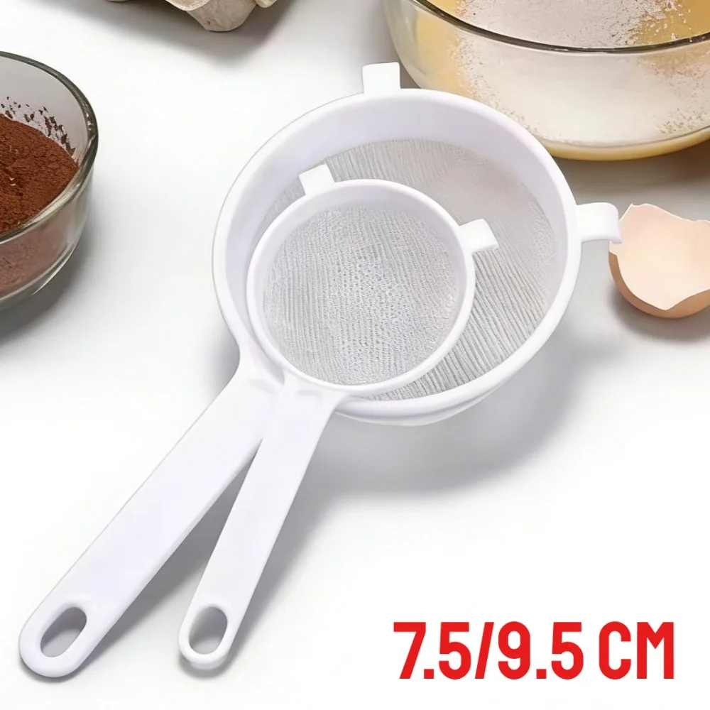 Multi-size plastic fijnmazig zeefje met handvat 7,5-19,5 cm keuken voedsel filternet voor rijst, fruit, groenten, koken en wassen