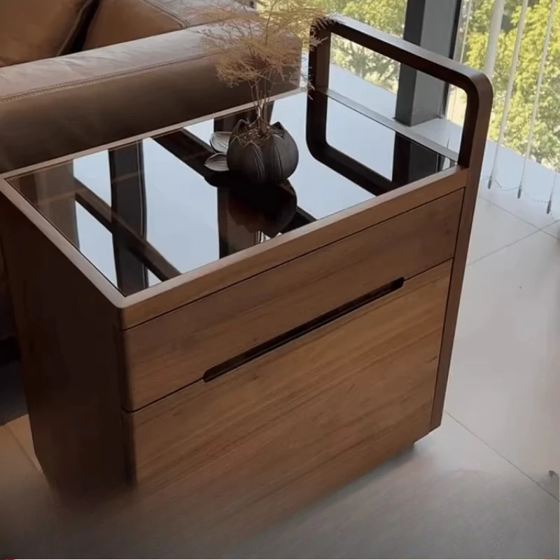 

Light luxury North American black walnut solid wood, home removable balcony living room creative coffee table side table