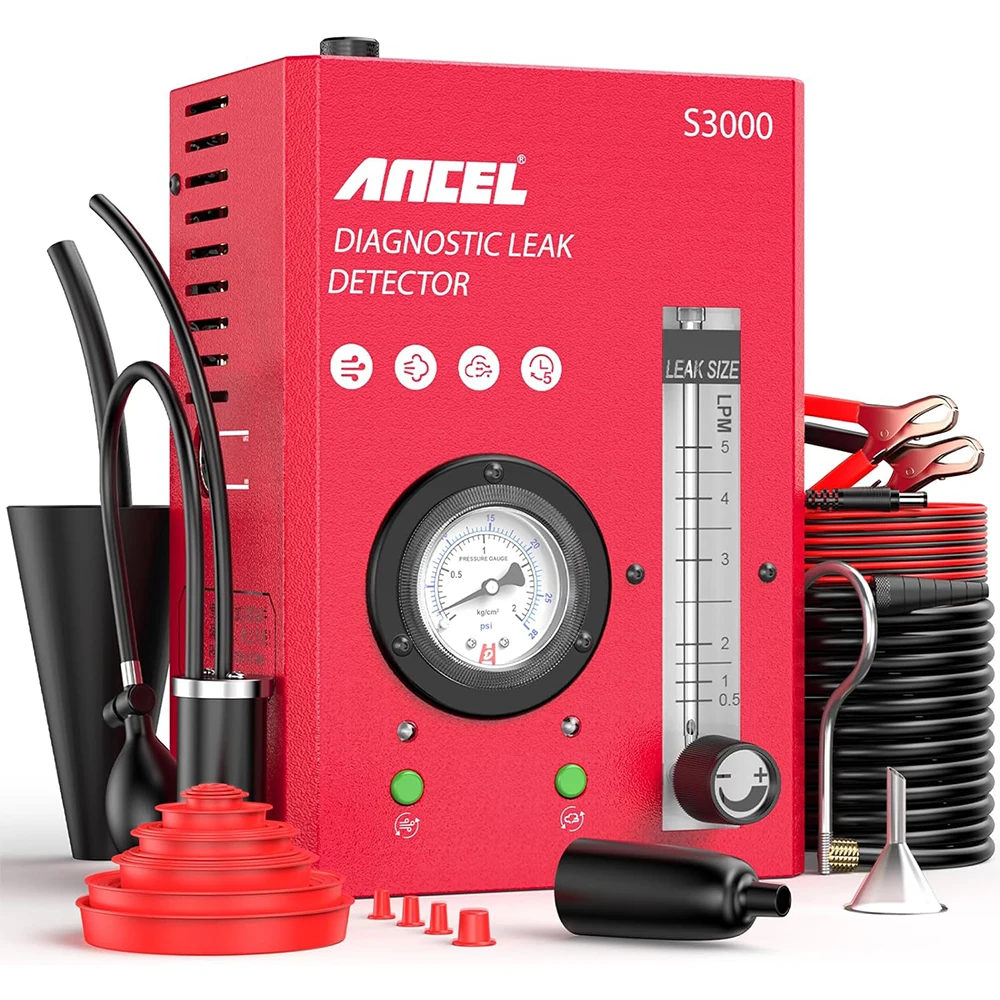 ANCEL S3000 Automotive Smoke Machine with Built-in Air Pump and Pressure Gauge Professional Vehicle Leak Diagnostic Detector