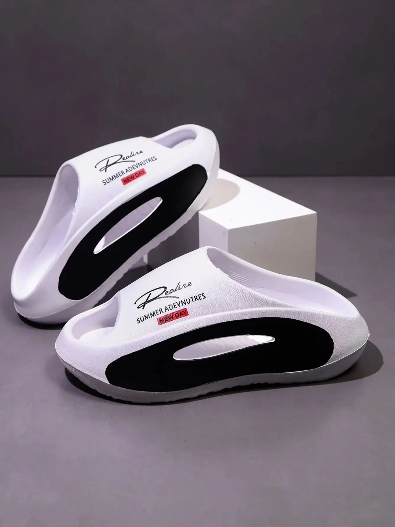 Lässige Slip-On-Sandalen für Herren – leichtes EVA-Material, offenes Zehen-Design, ganzjähriger Komfort für Freizeitkleidung, Riemchensandale – Detail 1