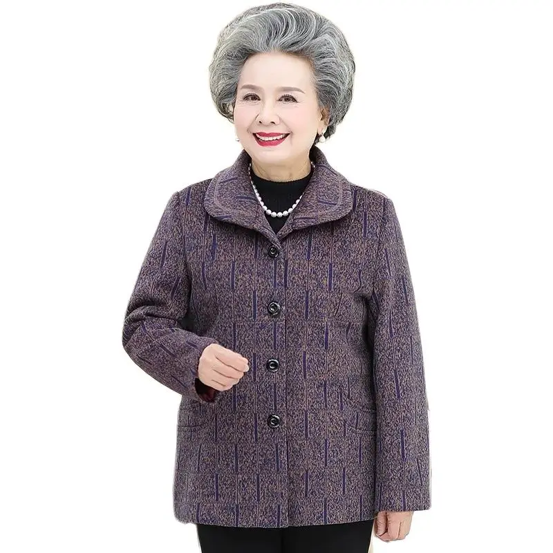 

Elderly Women Autumn Winter Coat Large Size Printed Long Sleeve Grandma Outwear Middle-aged Mother Casual Cardigan Jacket 5XL