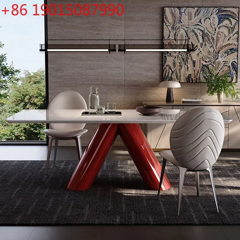 Mesa de Comedor de Mármol Blanco Natural Fendi, Estilo Italiano de Lujo, Grande, para Villa, de Jade Blanco Real