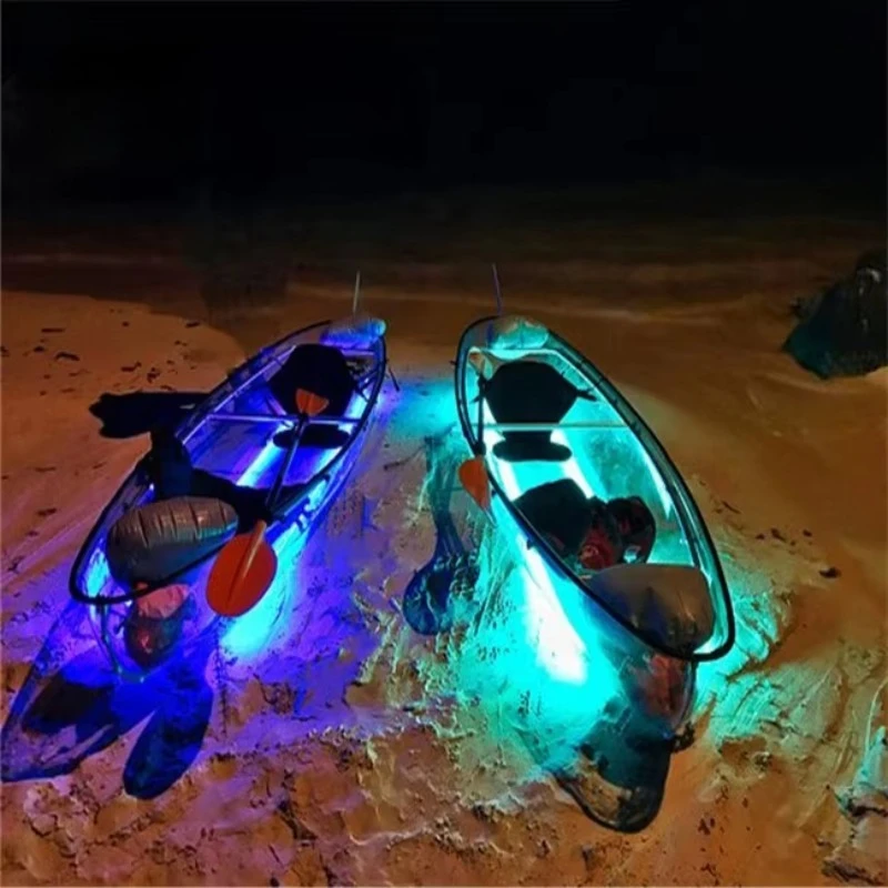 Transparent Kayak Clear Double Kayak with Motor With Sunshade Lights for Sales