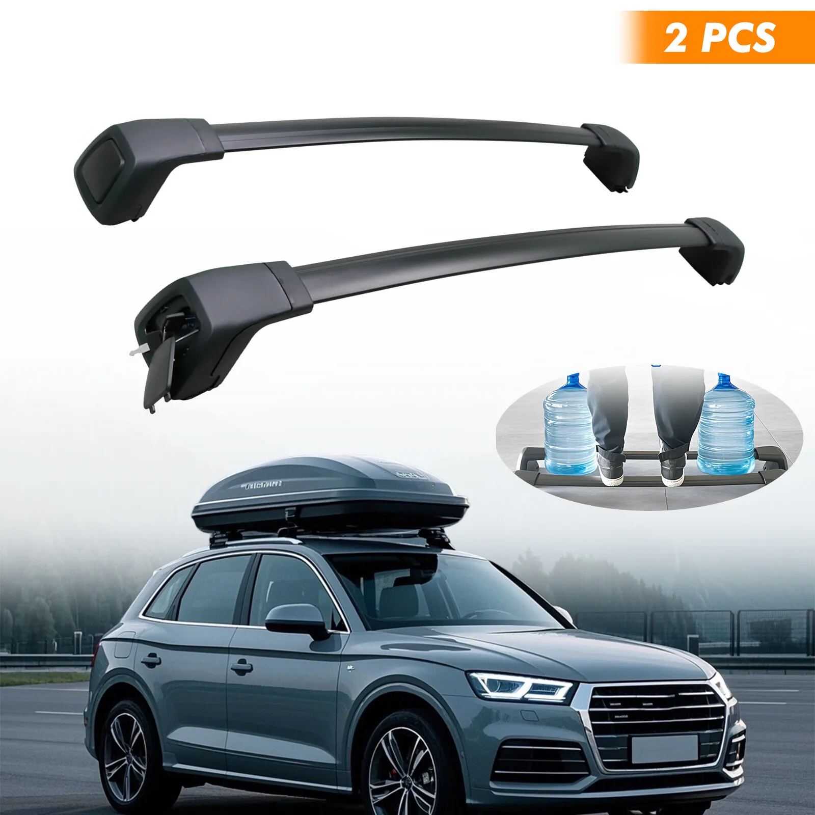 

Lockable Roof Rack Cross Bars for Audi Q5/Hybrid 2018-2024 165LB Anti-Theft 2PCS