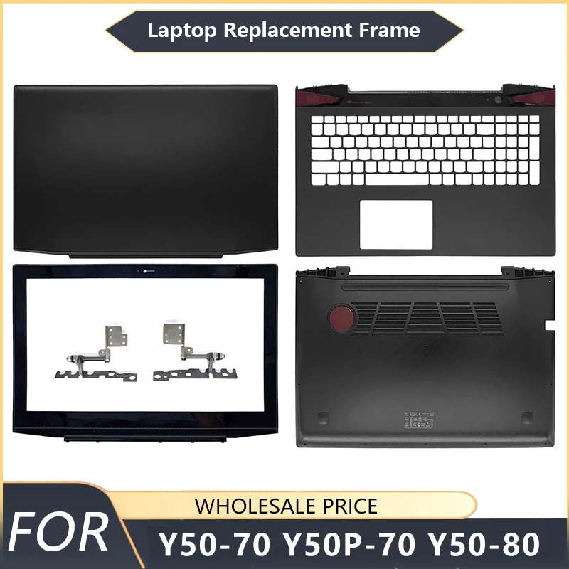 NEW For Lenovo Y50-70 Y50P-70 Y50-80 Laptop LCD Back Cover Front Bezel Palmrest Bottom Case  Hinges keyboard