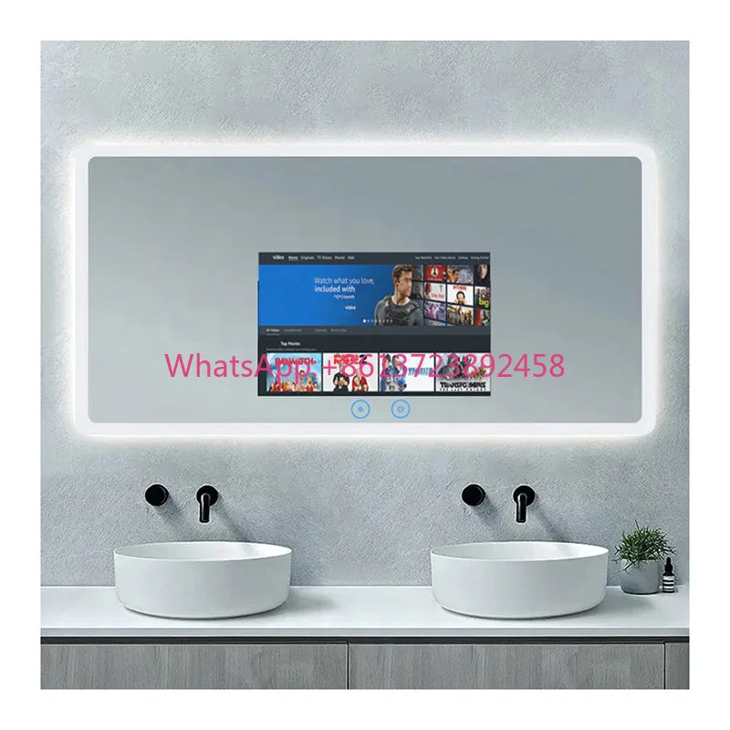 Smart Mirror for Hotel & Home Touch Screen Android TV with WIFI Apps Backlit Light for Bedroom & Living Room Use