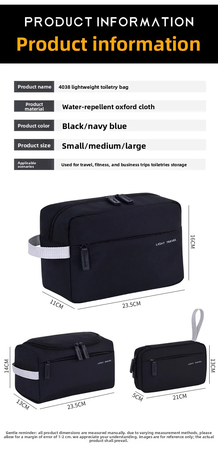 3-in-1 Reise-Toilettentasche für Herren, Oxford-Toilettentasche, wasserabweisende Rasierertasche, Kosmetiktasche, Make-up-Organizer – Detail 9