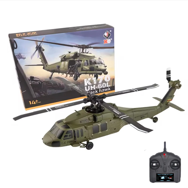 

WLtoys K170 Simulation Black Hawk RC Helicopter 4CH 6-Axis Gyro 3D6G Brushless Motor Arobatic Drone Mode1 And Mode2 ExchangeToy