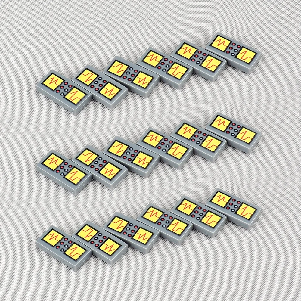 MOC 10 pièces 3069 blocs de construction à motif d'écran électronique imprimé 3069pb briques de conseil noir et rouge assembler des particules jouet cadeaux